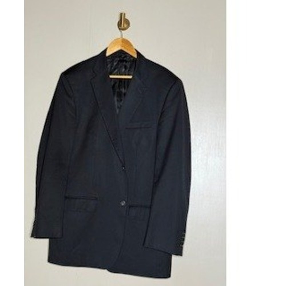 Joseph & Feiss Gold Mens Black Two Button Blazer Sport Coat Jacket